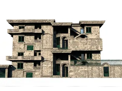 Detailed Abandoned House 3D model