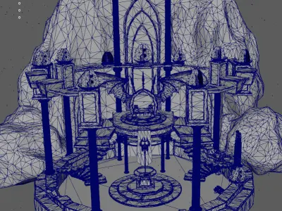 Realistic Throne and Dragon Chair Low-poly 3D model