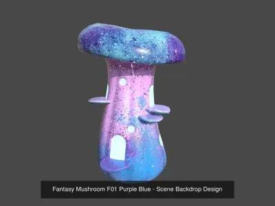 10 Fantasy Mushroom F Collection - Scene Backdrop Design 3D Model Pack