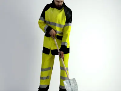 3D Scan Man Worker Safety 014 3D model