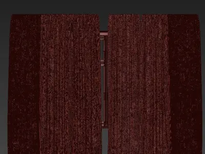 Curtain Set 2 room with curtains and window 3D model