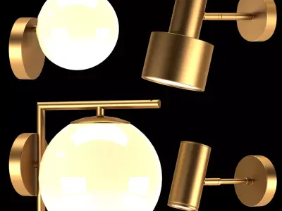 Contemporary foyer wall lighting 3D model