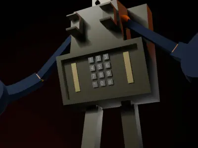 Phone Killer -Low Poly Rigged Stylized Character-Blender FBX OBJ Low-poly 3D model