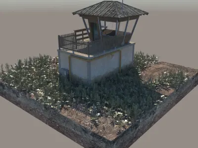 Building airport Low-poly 3D model
