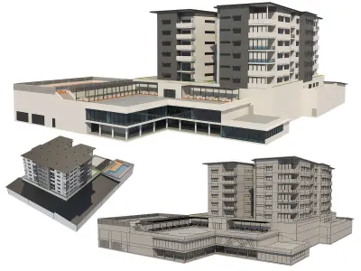 Hotel Building 1 3D model