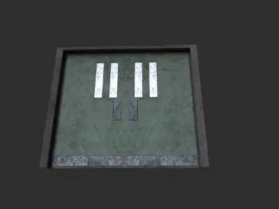 Double door Low-poly 3D model