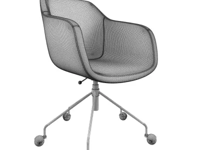 OFFICE CHAIR JUNZO RIB GREY 3D model