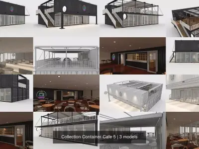 Collection Container Cafe 5 3D Model Pack
