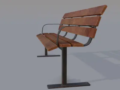 Street bench  Free low-poly 3D model
