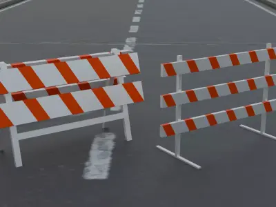 Traffic Barrier And Barricade 3D model