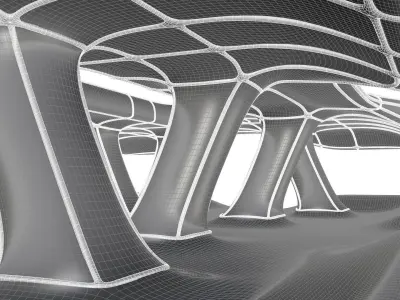 Parametric Mesh Columns Pavilion 3D model