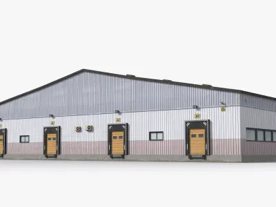 Factory x28 Low-poly 3D model