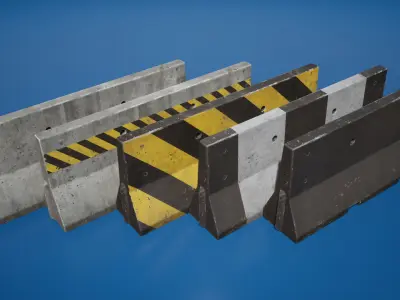 Traffic barriers Low-poly 3D model buy