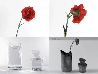 Vases flower in vase 3D model