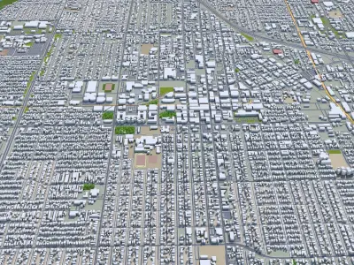 Santa Ana California USA 20km Low-poly 3D model