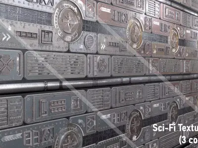 Sci-Fi textures - 3colors PBR Texture