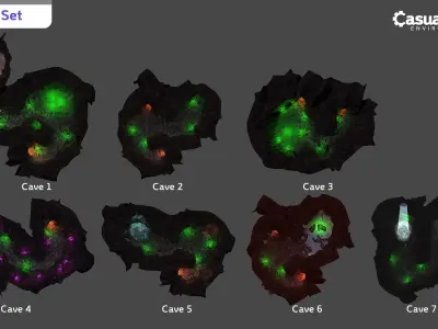 Casual Tiny Environment - Cave Set Low-poly 3D model