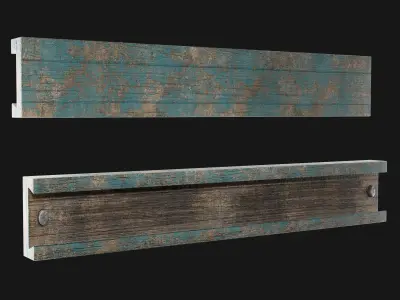 Wooden hanger modular for towels or clothes Low-poly 3D model