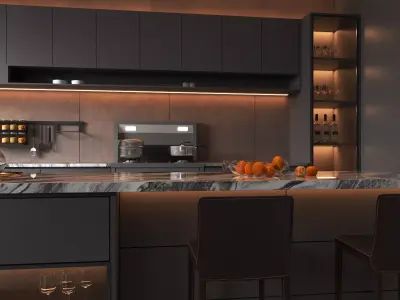 Kitchen interior 02 3D model