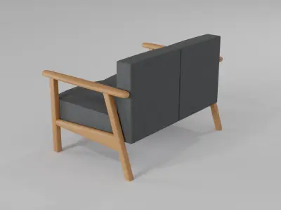 GRAY SOFA 3D MODEL Free low-poly 3D model