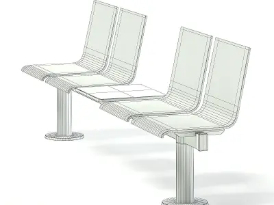 Black Waiting Chairs 3D model