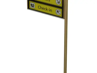 Airport Sign Low-poly 3D model