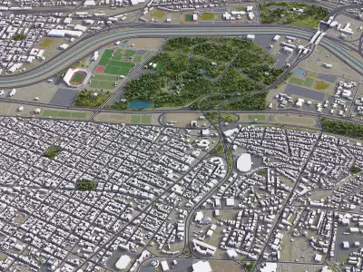 Ciudad Juarez Low-poly 3D model