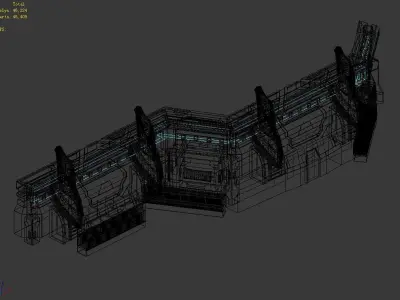 Different dimension - building - wall 09 3D model