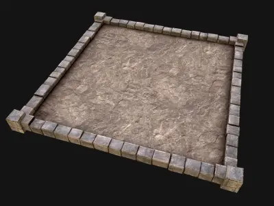 Medieval Prison Roof  Castle Floor Low-poly 3D model