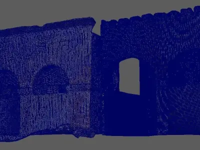 Front entry of old buildings 3D model