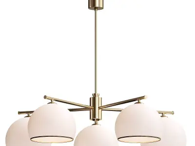  Mina hanging light  five-bulb  brass 3D model