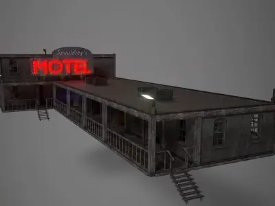 Old Motel Low-poly 3D model