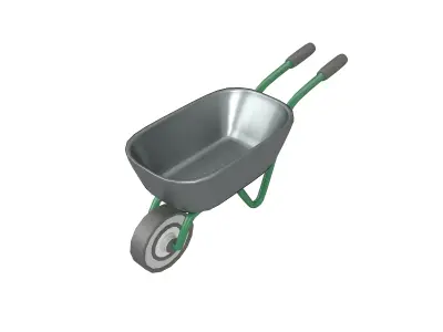 Cartoon Wheelbarrow v1 002 Low-poly 3D model
