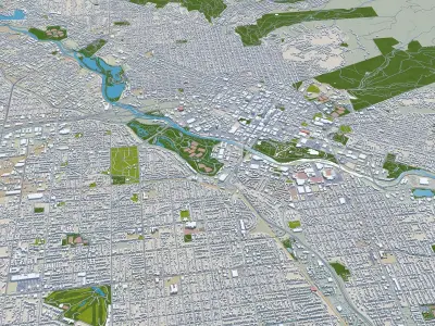 Boise City Idaho USA Low-poly 3D model