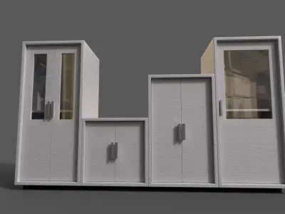 Set 2 Modern Furniture 3D Model Low-poly 3D model