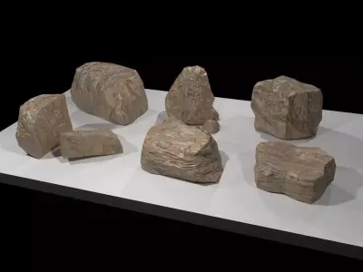 Rocks set of Low-poly 3D model