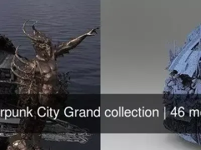 Cyberpunk City Grand collection 3D Model Pack