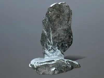 horus rock with snow Low-poly 3D model