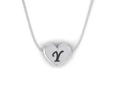 Pendant initial heart Y 3D print model