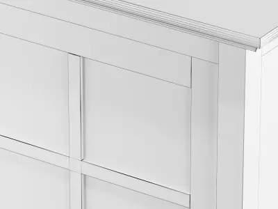 Charlotte Classic Glass Door Storage Buffet 3D model