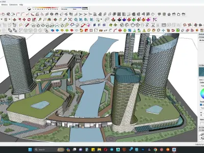 Highrise glass building facade sketchup model 3D model