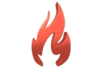 Fire Symbol v3 008 Low-poly 3D model