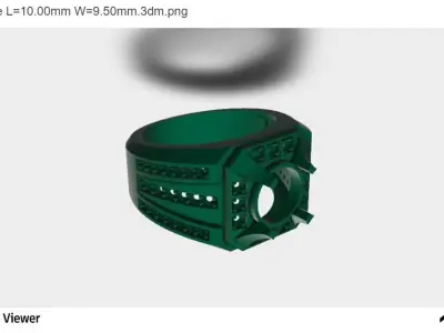 Men Ring With Round Cut Center stone 3D print model