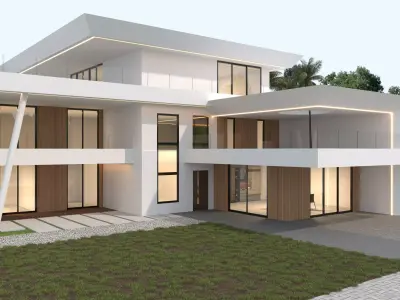 Modern house archicad Low-poly 3D model