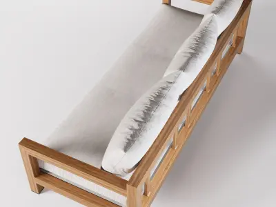 Outdoor Patio 3 Seat Sofa 3D model