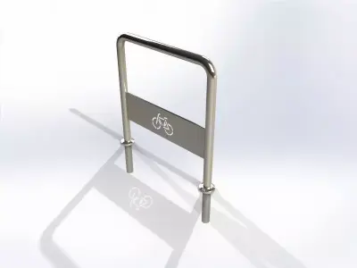 Stainless steel parking rack for bike and bicycles 3D model