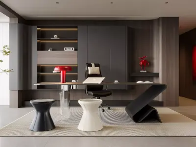 3D model of home study and office 3D model