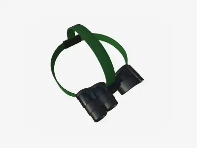 SciFi Glasses J02 Black Green - Character Design Fashion Low-poly 3D model