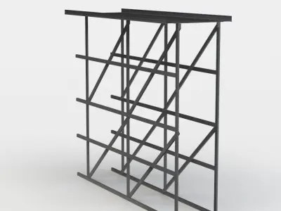 High road straight Low-poly 3D model