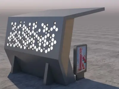 Bus Stop Modern 2 3D model